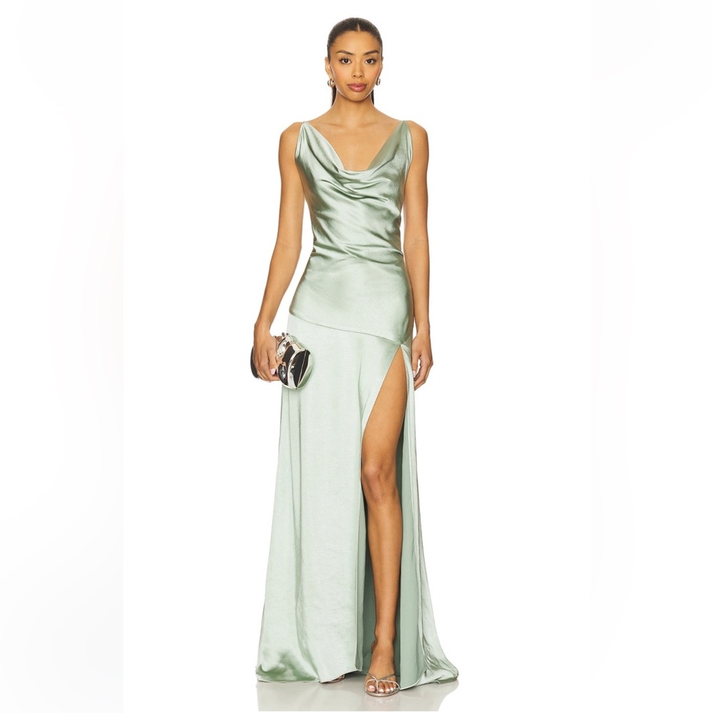 ELLIATT x Revolve Sage Green Satin Maxi Dress
